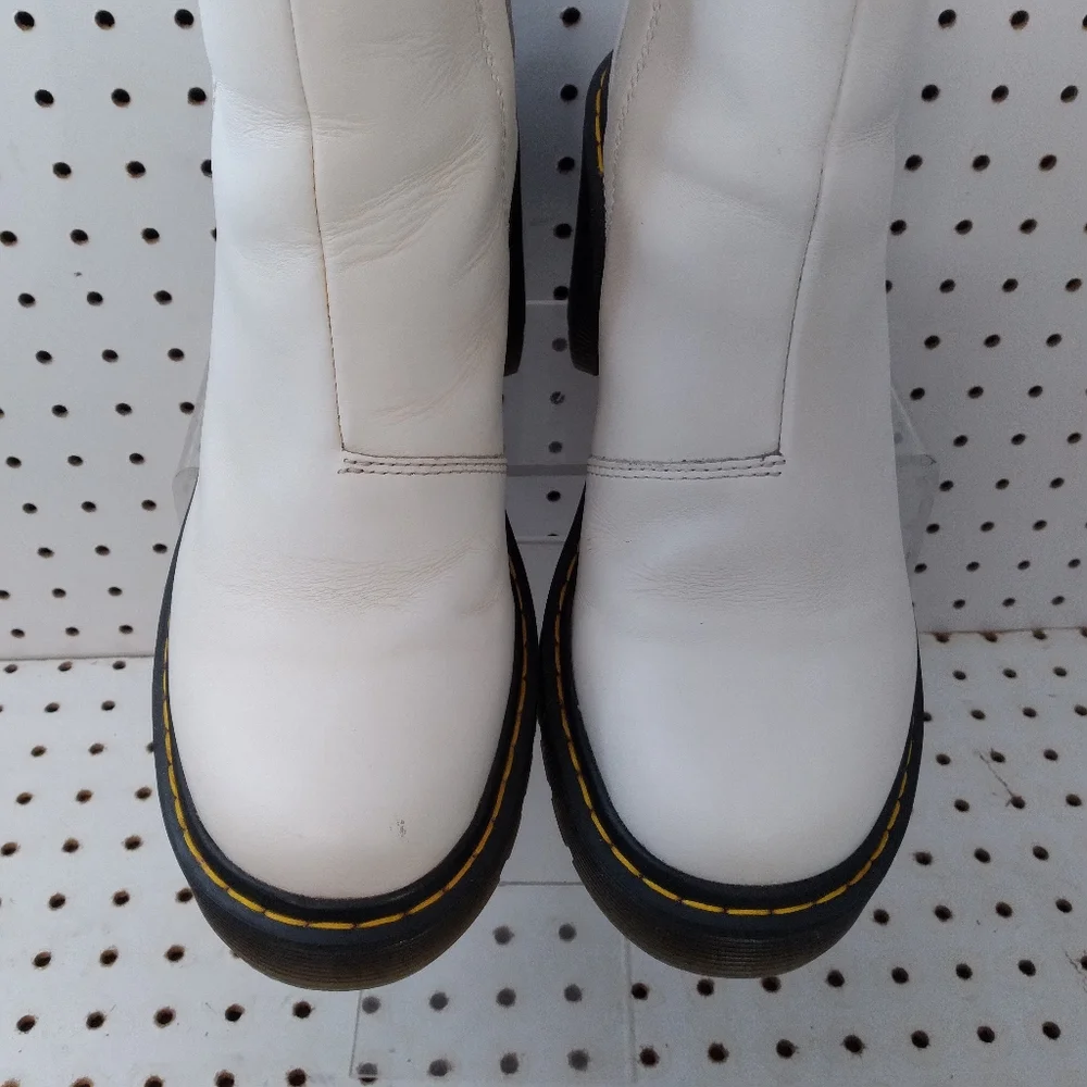 Dr. Martens White Ankle Boots with Black Soles - Picture 7 of 11